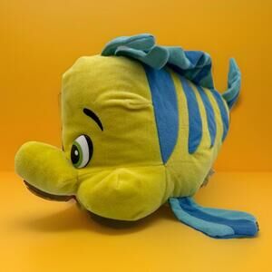 Vintage Little Mermaid Flounder Plush Yellow Fish Walt Disney 12’’ Plastic eyes